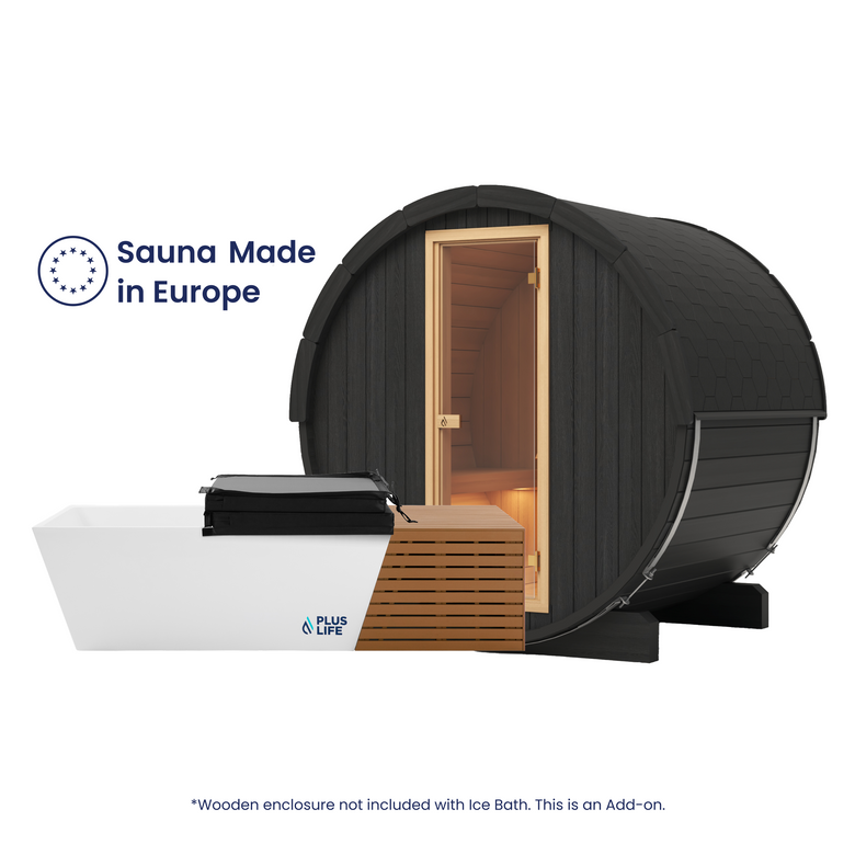 Arc Black Barrel Sauna x Ice Bath